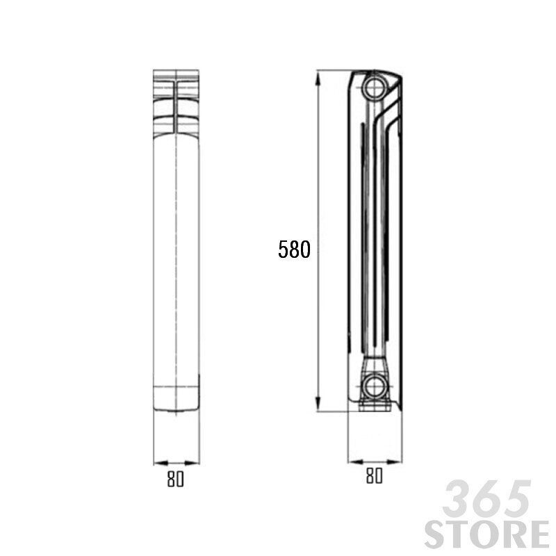 Радіатор біметалевий ECO Ecotherm 500/80 - E50080B-