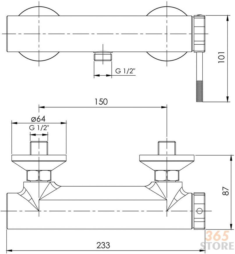 Смеситель для душа IMPRESE BRENTA ZMK071901080 хром, 35 мм - ZMK071901080
