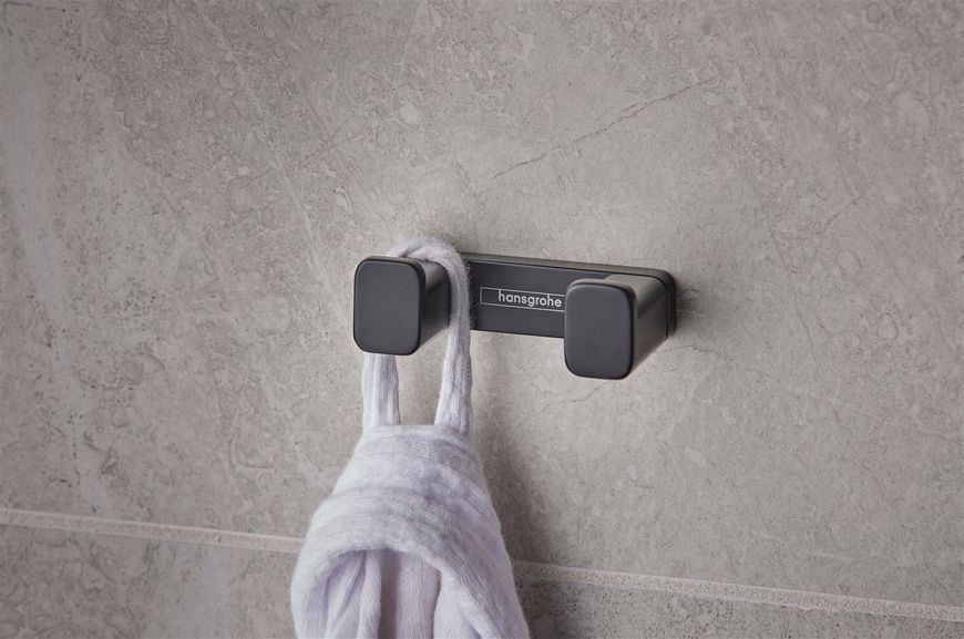 Крючок для полотенец двойной HANSGROHE AddStoris Matt Black 41755670 черный матовый