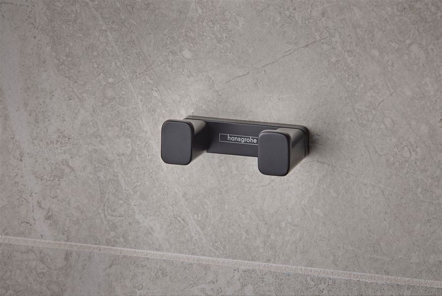 Крючок для полотенец двойной HANSGROHE AddStoris Matt Black 41755670 черный матовый