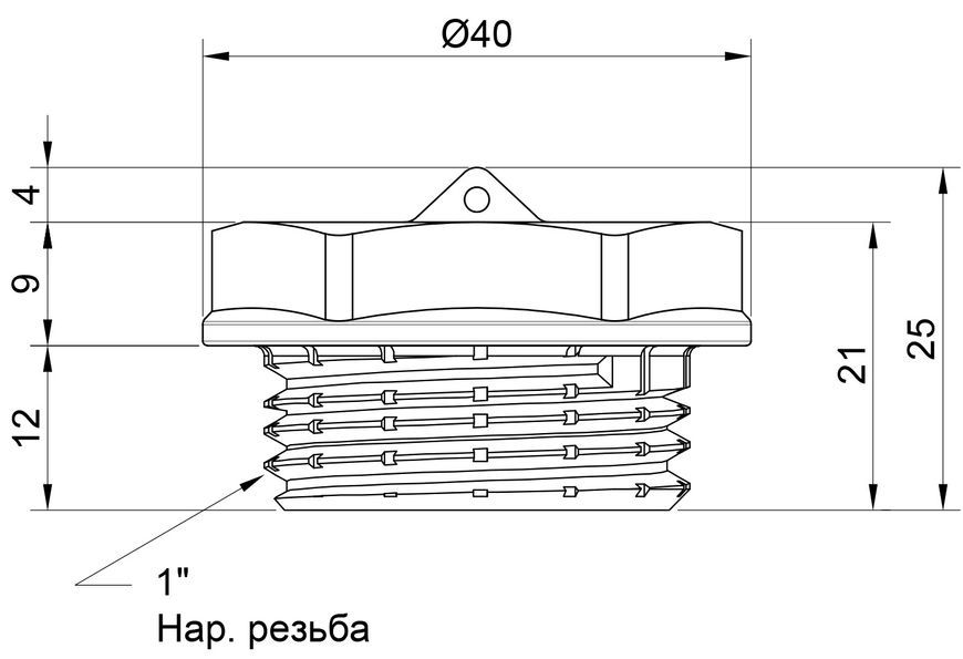 Заглушка латунна SD Plus 1" ЗР SD40325
