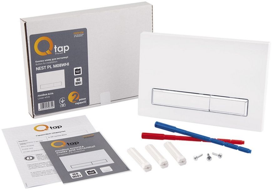 Набор QTAP инсталляция 3 в 1 Nest QT0133M425 с панелью смыва линейной QT0111M08V1384W + унитаз с сиденьем Tern QT1733052ERW - QT1733052ERW0133M425M08V1384W