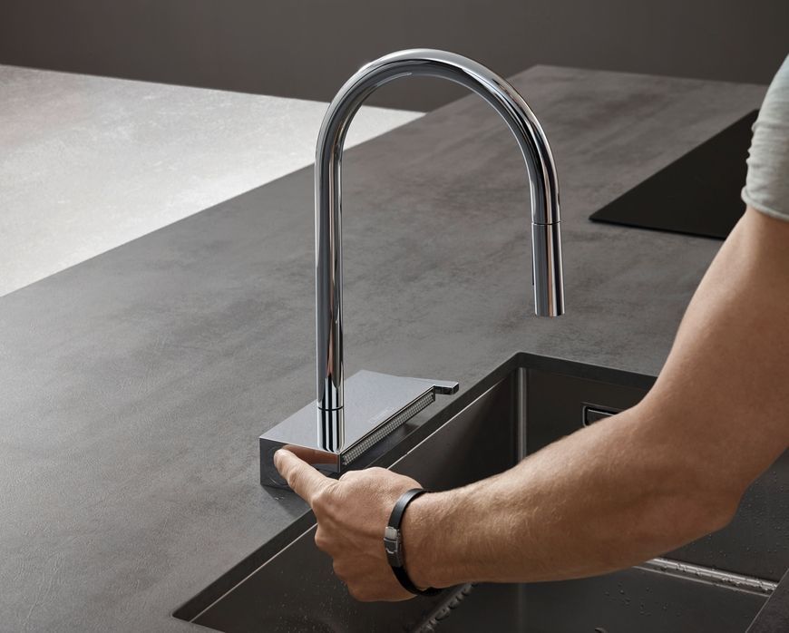 Смеситель для кухонной мойки HANSGROHE Aquno Select M81 170 3jet с вытяжным изливом 73837000 хром - 73837000