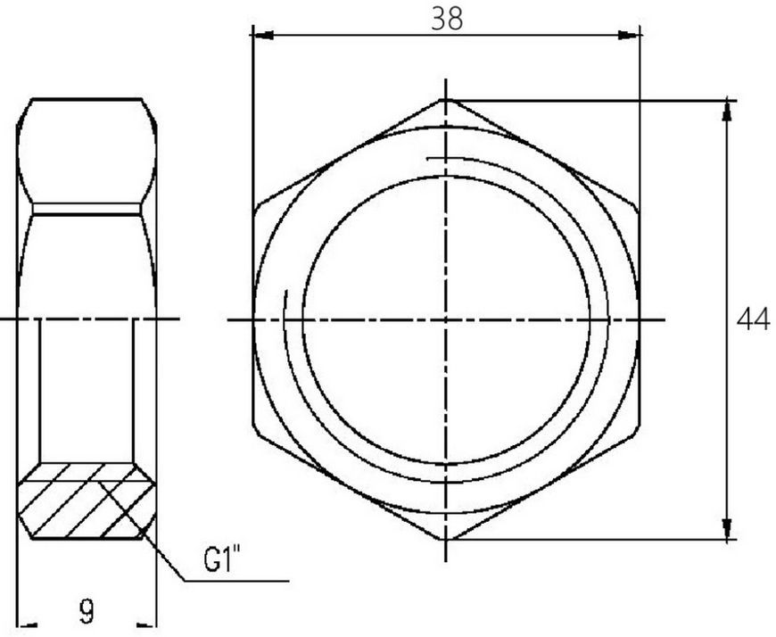 Контргайка латунна SD Forte 1" нікельована SF35025