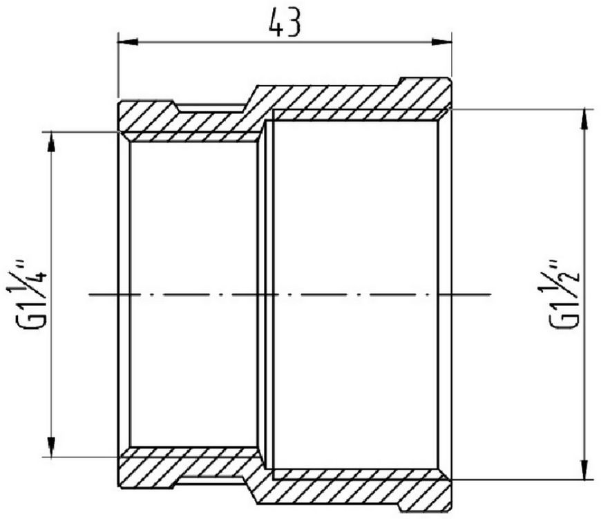 Муфта латунная Thermo Alliance Forte 1 1/2"х1 1/4" ВР редукционная никелированная SF3574032