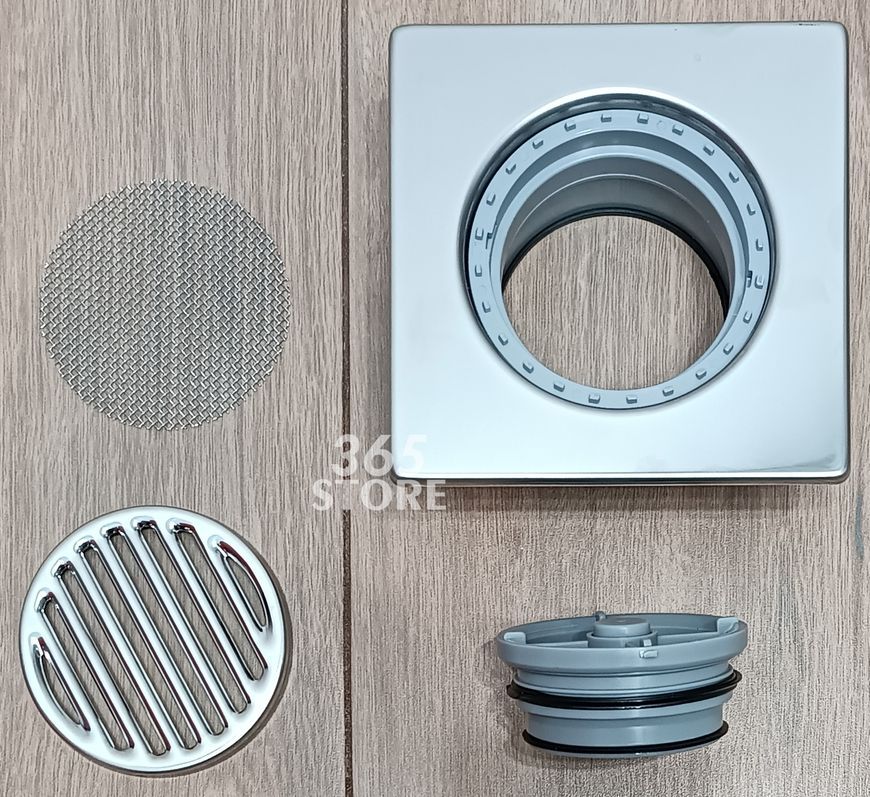 Решітка McALPINE 150х150 з кришкою і сухим затвором MRFGC3SNRFV-110 вихід 110 - MRFGC3SNRV-110