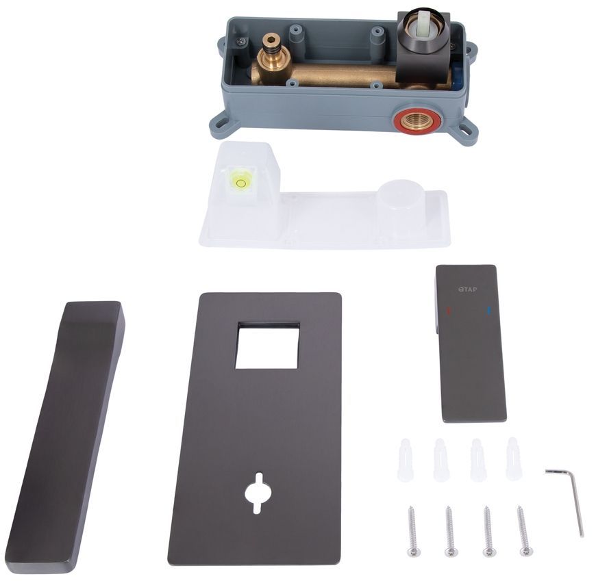 Змішувач прихованого монтажу для умивальника Qtap Gemini Gunmetal Black PVD QTGEM273GMB45695 - QTGEM273GMB45695