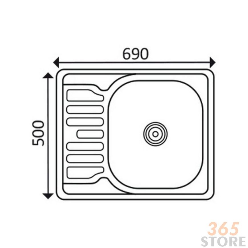 Кухонна мийка IMPERIAL 6950 Decor 0,8 мм (IMP6950DEC) - IMP6950DEC