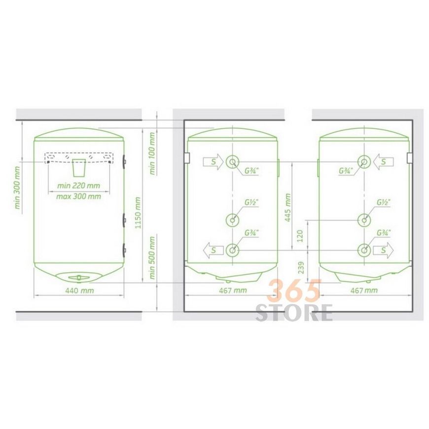 Бойлер комбінований TESY Bilight 120 (GCV9S 1204420 B11 TSRCP) - GCV9S1204420B11TSRCP