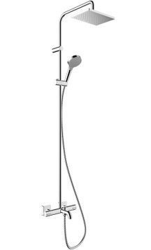 Душевая система HANSGROHE Vernis Shape Showerpipe 230 1jet EcoSmart с термостатом и изливом 26098000 хром - 26098000