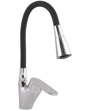 Змішувач для кухні Lidz Tani 007F3 з гнучким виливом Black/Chrome LDTAN007F3BCR37649 - LDTAN007F3BCR37649