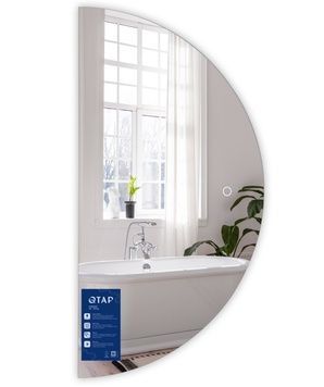 Дзеркало напівкругле Qtap Taurus TA1 HR1200 мм з LED-підсвіткою Touch, антизапотіванням, димером 3000-6500 K QTTAUHR1200