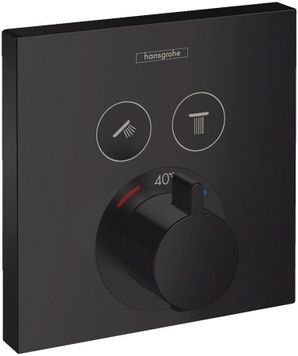 Термостат прихованого монтажу HANSGROHE ShowerSelect на 2 функції Matt Black 15763670 чорний матовий - 15763670