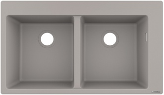 Кухонна мийка HANSGROHE S510-F770 770х510 на дві чаші 370/370 Concretegrey сірий бетон 43316380 - 43316380