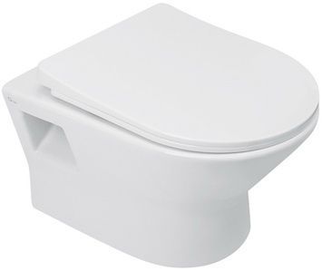 Унитаз подвесной QTAP Lark безободковый с сиденьем Soft-close QT0331159W - QT0331159W