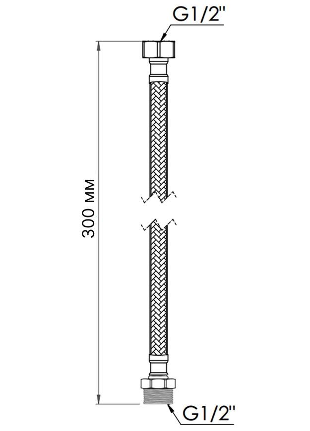 Шланг для подключения воды Thermo Alliance Standart 30 см Nylon 1/2"x1/2" ВН TAS388W30