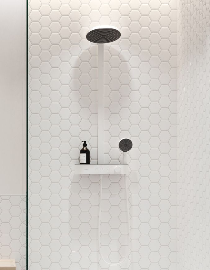 Душевая система HANSGROHE Pulsify S Showerpipe 260 2jet с термостатом Matt White 24240700 белая матовая - 24240700