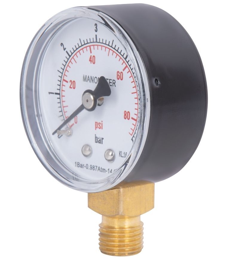 Манометр Thermo Alliance Standart 50 мм латунне нижнє підключення 1/4"ЗР 0-6 бар SD1706B