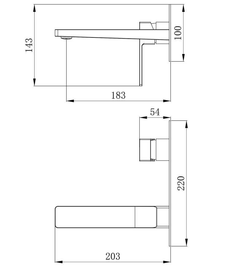 Смеситель скрытого монтажа для умывальника Qtap Gemini Black Matt QTGEM273BLM45694 - QTGEM273BLM45694