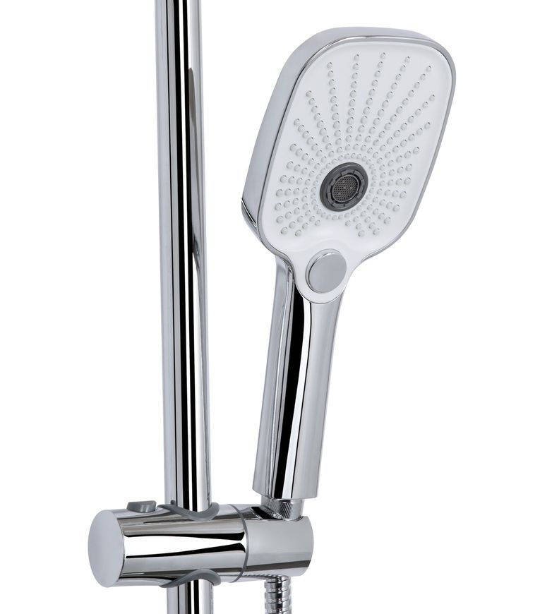 Душова система Qtap Gemini на три споживача (з виливом) Chrome/White QTGEM111CRW45687 - QTGEM111CRW45687