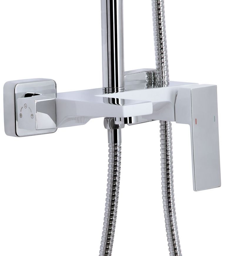 Душова система Qtap Gemini на три споживача (з виливом) Chrome/White QTGEM111CRW45687 - QTGEM111CRW45687