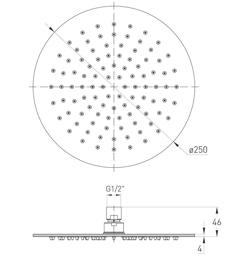 Верхний душ VOLLE CASCADA R55 cromo 16008101 - 16008101