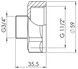 Переход латунный SD Forte 1 1/2"ВРх3/4"НР никелированный SF3604020