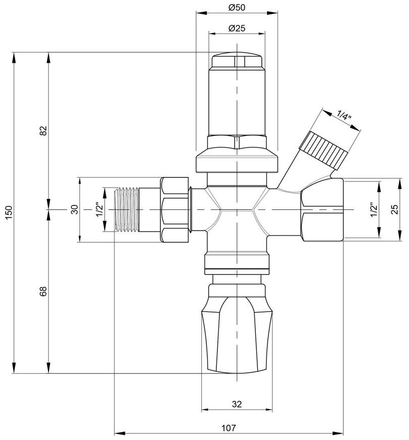 Автоматичний підживлювальний клапан Icma 1/2" ЗВ латунь №249 91249AD05