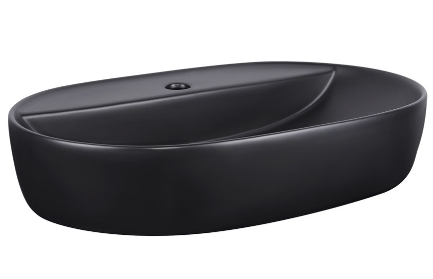 Раковина-чаша Qtap Scorpio накладная овальная 600x400x120 Matt black QT142203MBMBN - QT142203MBMBN