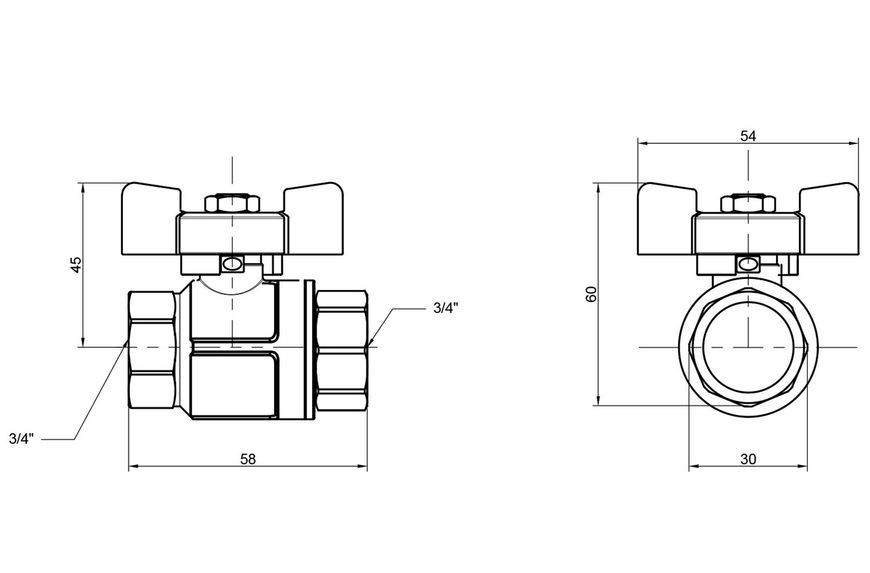 Кран шаровой ICMA 3/4" прямой PN40 №349 87349AE11 - 87349AE11