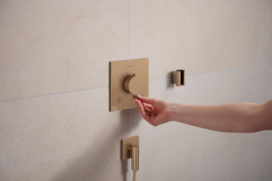 Шлангове під&rsquo;єднання HANSGROHE FixFit Fine E зі зворотним клапаном Brushed Bronze 28883140 бронза - 28883140