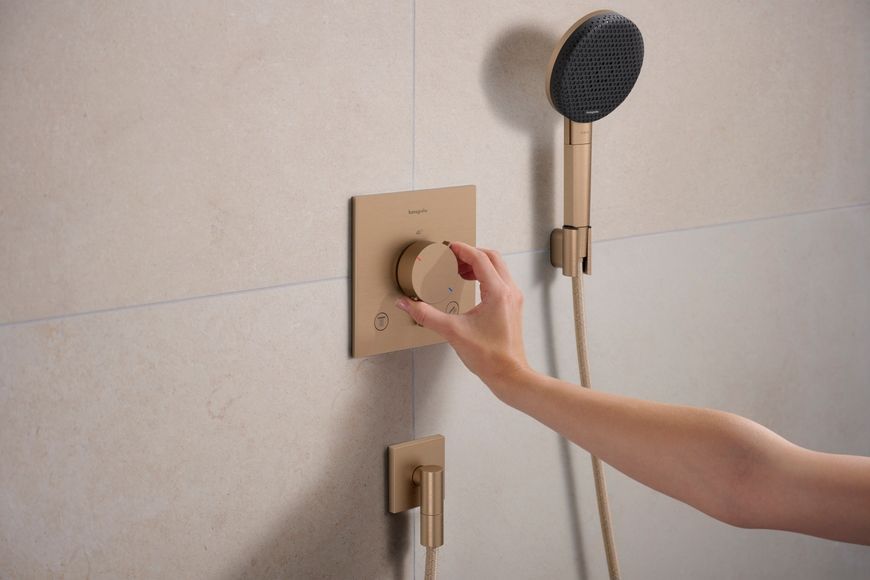 Шлангове під&rsquo;єднання HANSGROHE FixFit Fine E зі зворотним клапаном Brushed Bronze 28883140 бронза - 28883140