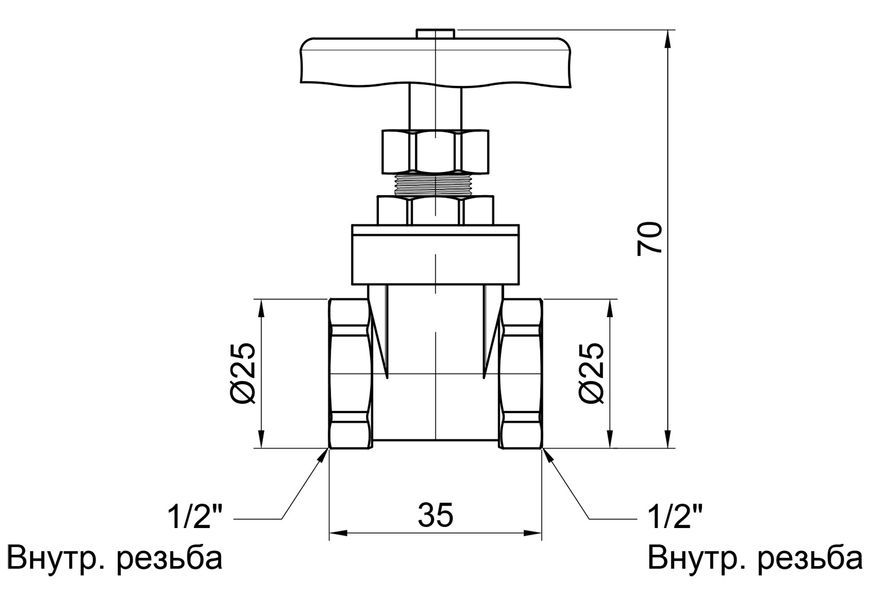 Задвижка SD PLUS 1/2" ВР латунь SD25015