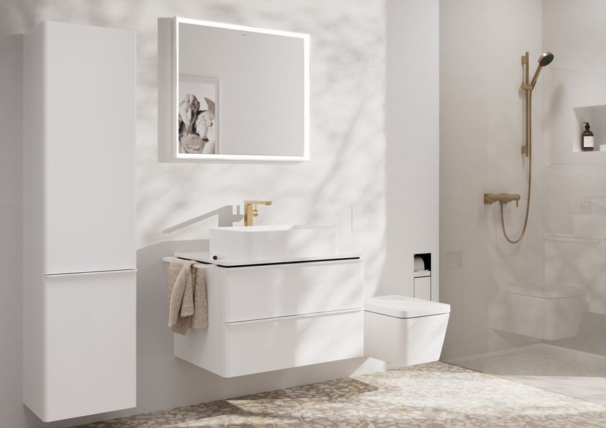 Смеситель для раковины HANSGROHE Tecturis E 240 Fine CoolStart EcoSmart+ Brushed Bronze 73072140 бронза - 73072140