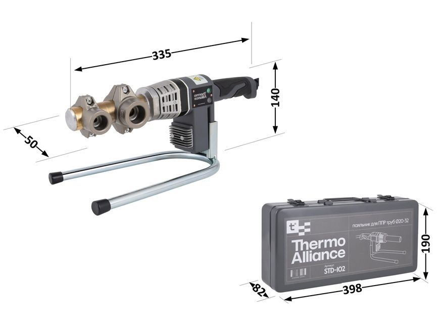 Паяльник круглий Thermo Alliance для паяння пластикових труб PPR &Oslash;20-32 700 W STD-102