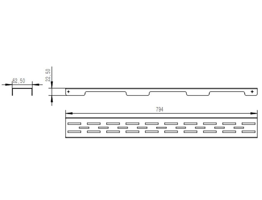 Решітка для лінійного трапу Qtap Grate FD800 (BLA) SUS304 800 мм чорна QTGRATEBLAFD800 - QTGRATEBLAFD800