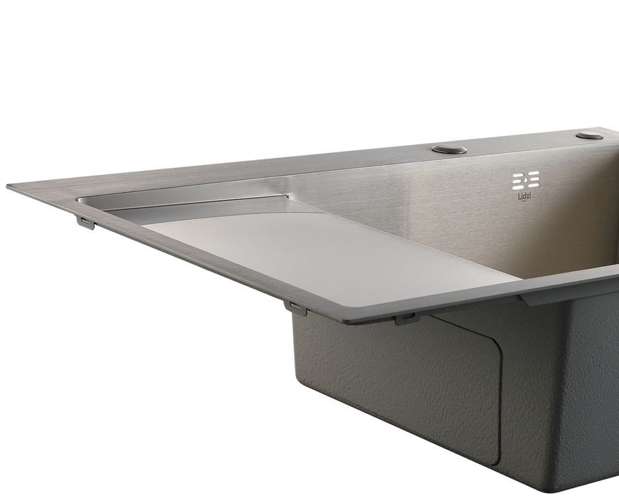 Кухонна мийка інтегрована Lidz Handmade Max 500 H7849L Brushed Steel 3,0/1,0 збільшена чаша LDH7849LBRU49463 - LDH7849LBRU49463
