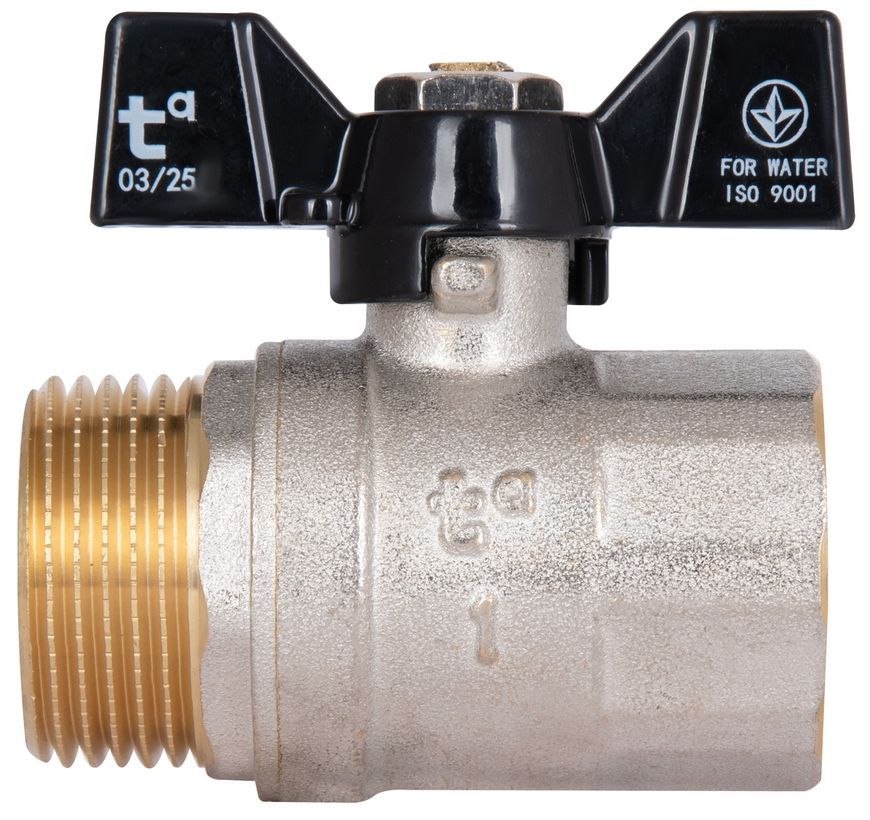 Кран кульовий Thermo Alliance Base 1" ВЗ прямий, латунь, PN40, метелик SD607W25 - SD607W25