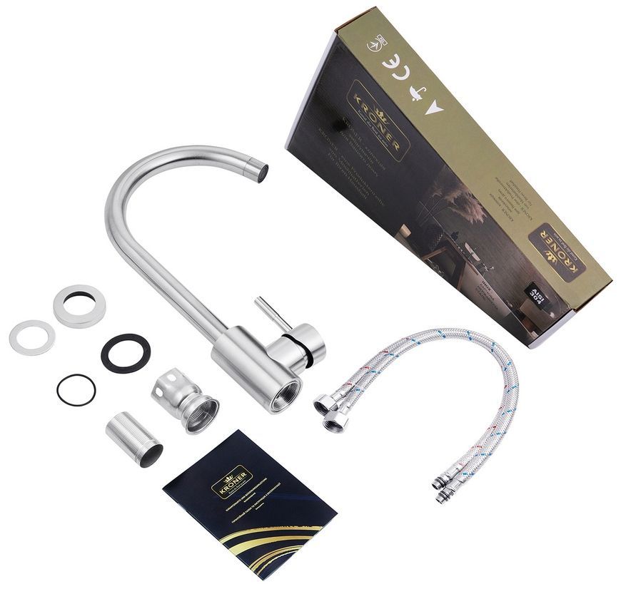 Змішувач для кухні Kroner KRP Edelstahl Klassisch-ESG035 нержавіюча сталь CV023000 - Klassisch-ESG035