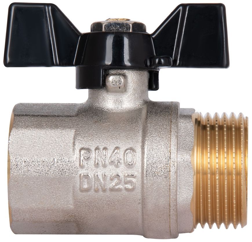 Кран кульовий Thermo Alliance Base 1" ВЗ прямий, латунь, PN40, метелик SD607W25 - SD607W25
