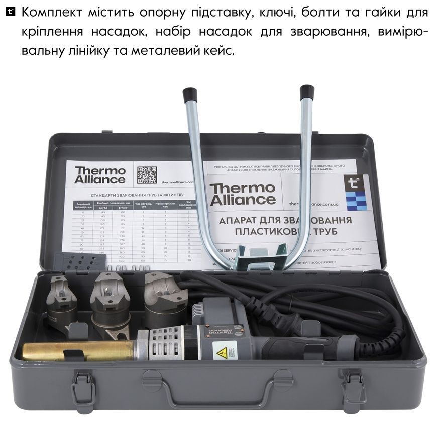 Паяльник круглий Thermo Alliance для паяння пластикових труб PPR &Oslash;20-32 700 W STD-102