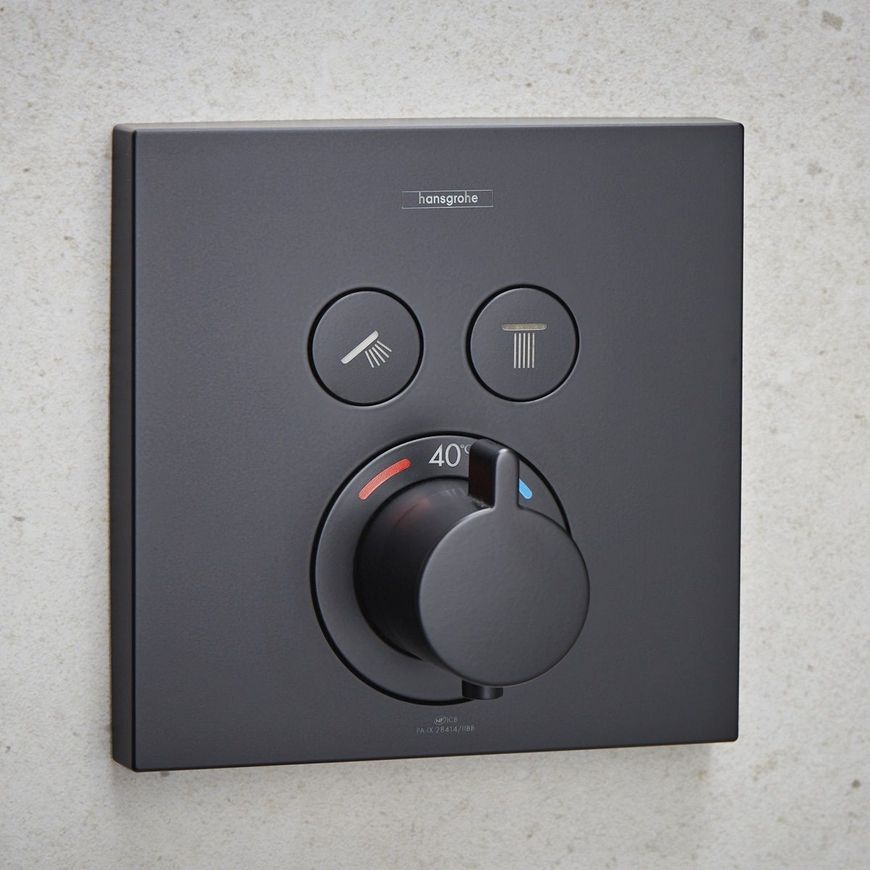 Термостат скрытого монтажа HANSGROHE ShowerSelect на 2 функции Matt Black 15763670 черный матовый - 15763670