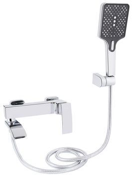 Змішувач для ванни Qtap Swan Cascada з поворотним виливом та душовим гарнітуром QTSWA260CRM45565 хром - QTSWA260CRM45565