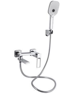 Змішувач для ванни Qtap Gemini Loop з поворотним виливом і душовим гарнітуром Chrome QTGEM260CRM45701 - QTGEM260CRM45701
