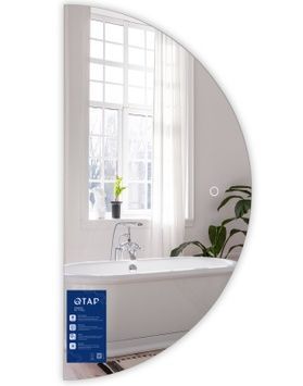 Дзеркало напівкругле Qtap Taurus TA1 HR800 мм з LED-підсвіткою Touch, антизапотіванням, димером 3000-6500 K QTTAUHR800
