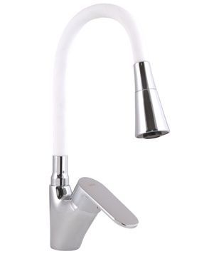 Змішувач для кухні Lidz Tani 007F3 з гнучким виливом White/Chrome LDTAN007F3WCR40423 - LDTAN007F3WCR40423