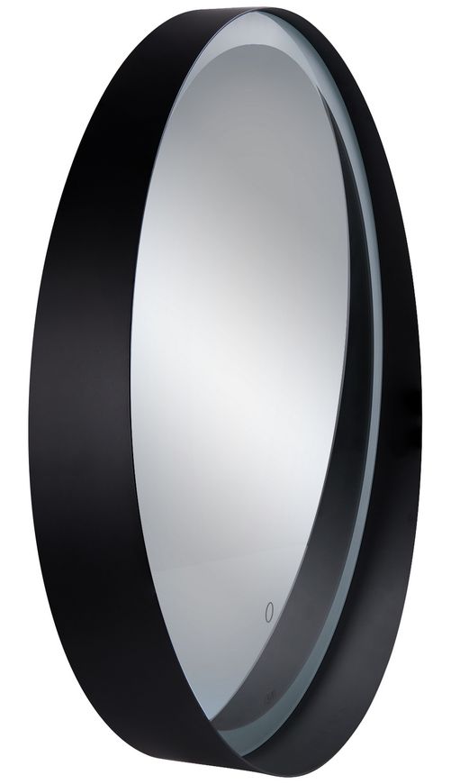 Дзеркало QTAP Robin R600 мм Black з LED-підсвічуванням та антизапотіванням, сенсорний вимикач QT13786501B