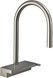 Смеситель для кухонной мойки HANSGROHE Aquno Select M81 170 3jet с вытяжным изливом Stainless Steel Finish 73837800 нержавеющая сталь - 73837800 - 1