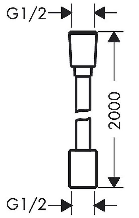 Шланг для душа HANSGROHE Designflex Textile 200 см Chrome 28230000 хром - 28230000