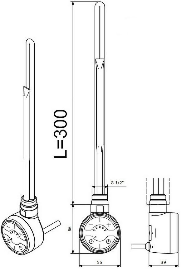 ТЕН для рушникосушарки Terma MOA 300W чорний WEMOA03-T905U - WEMOA03-T905U